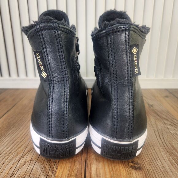Converse CTAS Winter Gore-Tex GTX Womens Size 7.5 Black Leather Lined High Shoes - Picture 4 of 9